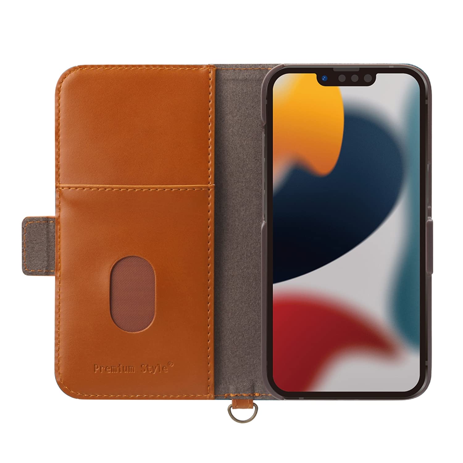 Amazon.co.jp: Premium Style iPhone 13 mini用 フリップカバー ブルー